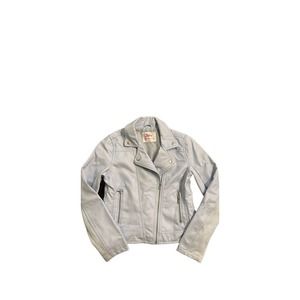 Girls Justice Lt Blue Moto Jacket  Size 12